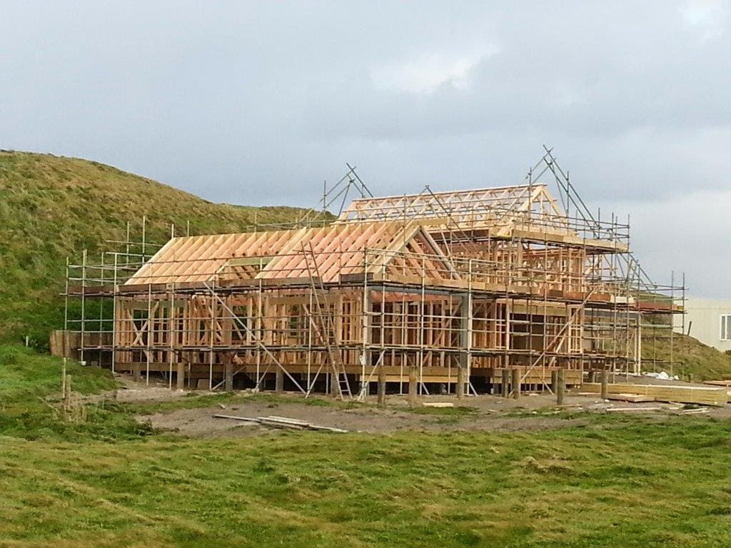 Scaffolding on new house build in Nelson