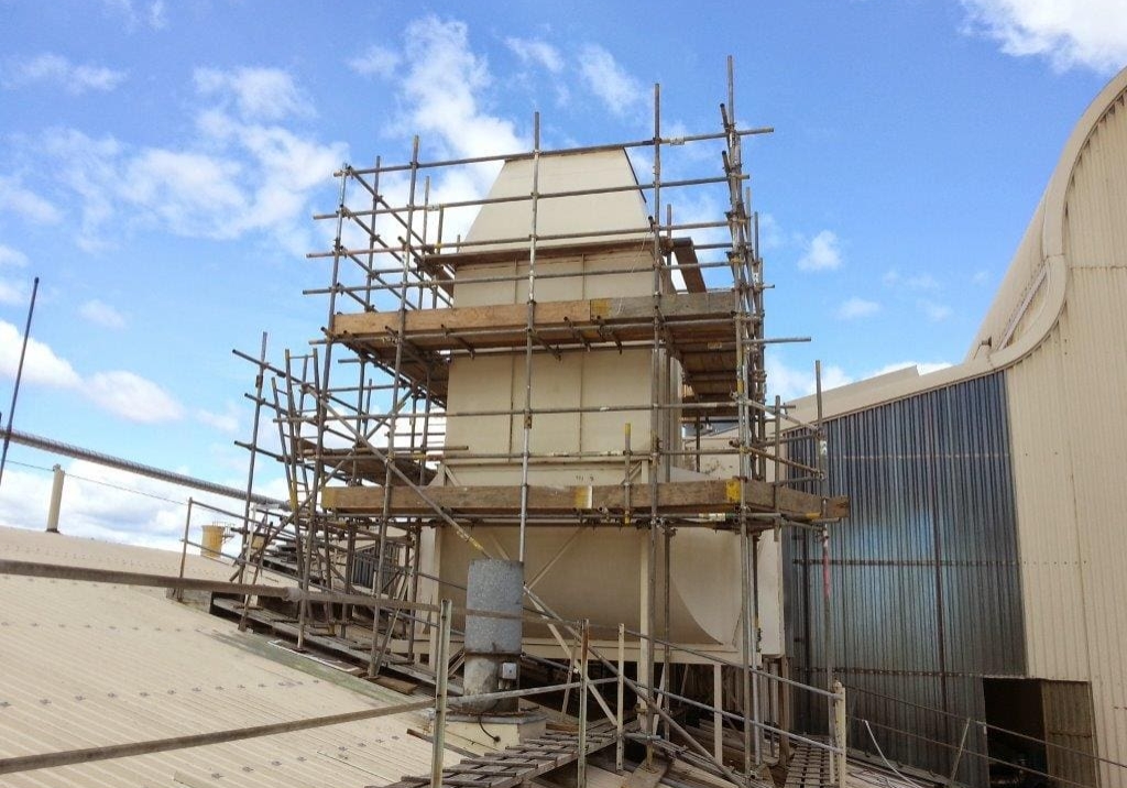 Scaffolding at nelson Pine Industries building