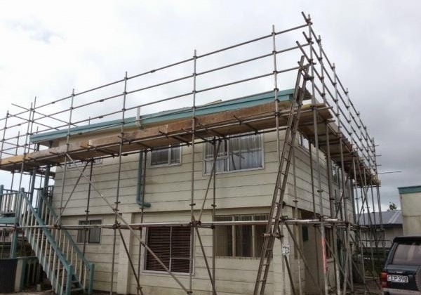 Scaffolding on home in Nelson