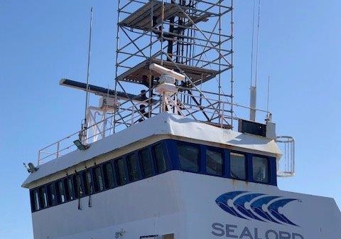 scaffolding on Sealords vessel in port Nelson