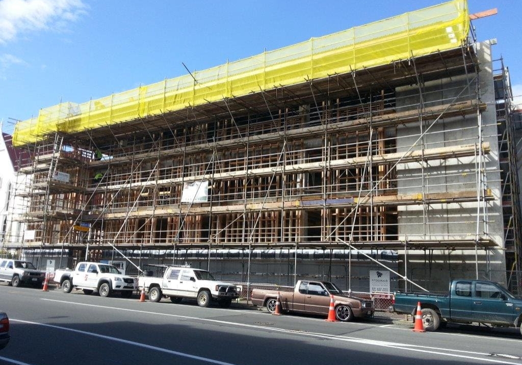 scaffolding on Nelson commercial building